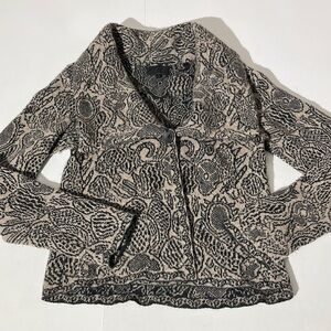 MARV Wool Blend Sweater Small Italy Black & Taupe y2k Fair isle